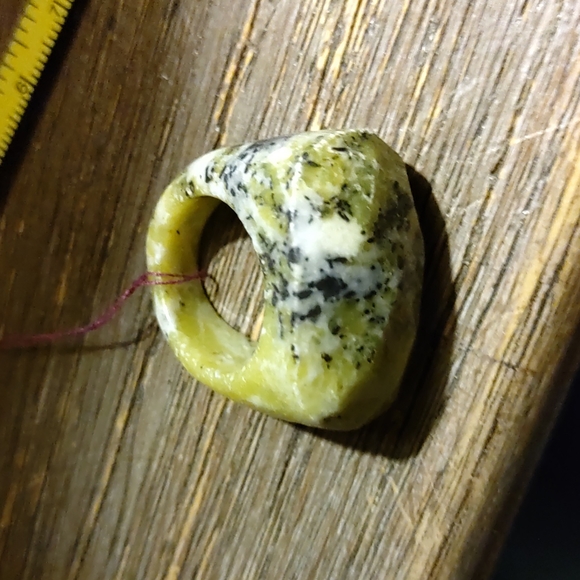 New Real Gemstone Spinach Jade Ring Size 8 - Picture 4 of 8